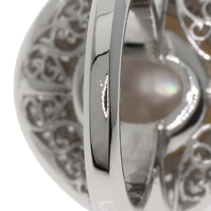 0.98ct Pearl Pearl Diamond Ring Platinum PT900 21.2g　Ladies