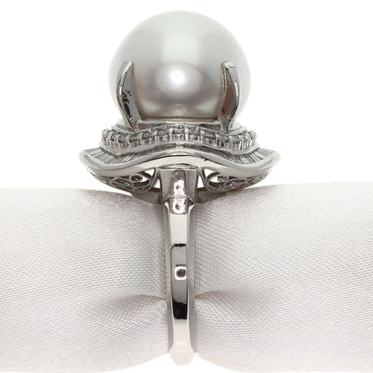 0.98ct Pearl Pearl Diamond Ring Platinum PT900 21.2g　Ladies