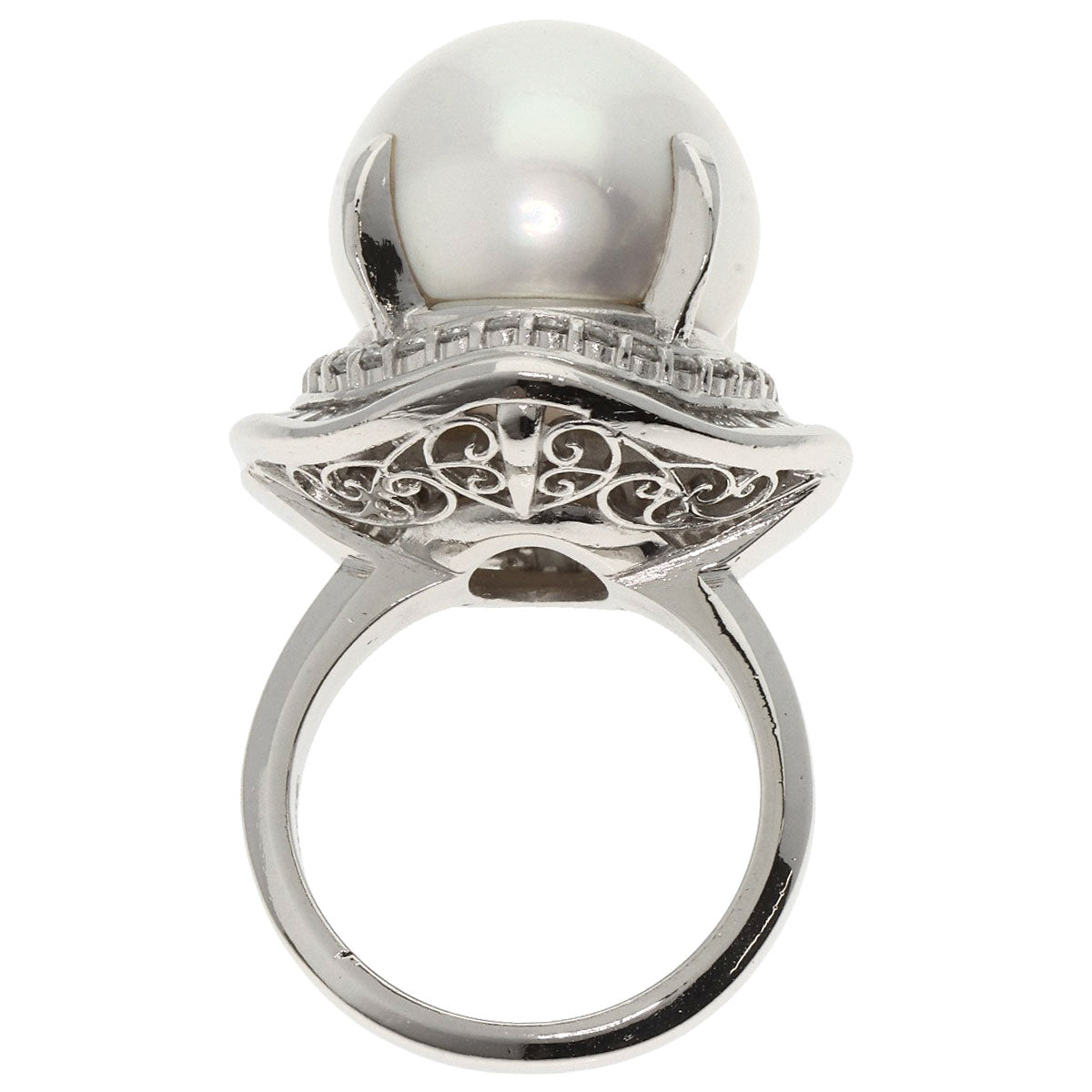 0.98ct Pearl Pearl Diamond Ring Platinum PT900 21.2g　Ladies