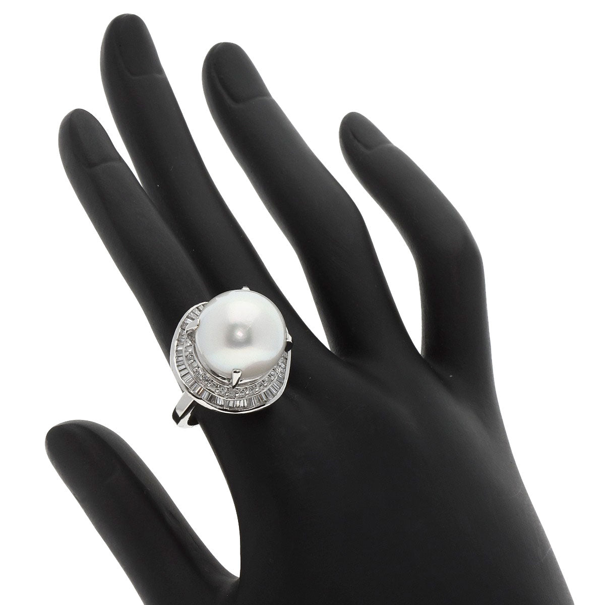 0.98ct Pearl Pearl Diamond Ring Platinum PT900 21.2g　Ladies