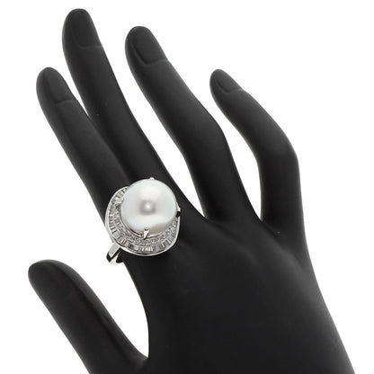 0.98ct Pearl Pearl Diamond Ring Platinum PT900 21.2g　Ladies