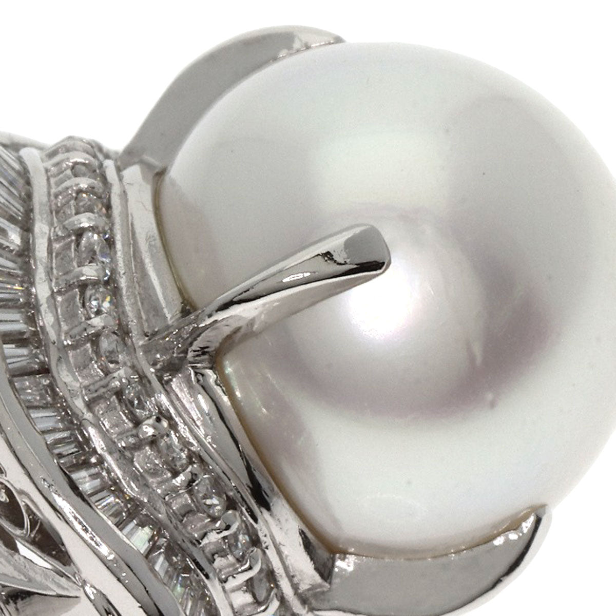 0.98ct Pearl Pearl Diamond Ring Platinum PT900 21.2g　Ladies