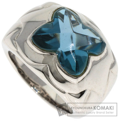 Blue Topaz Diamond Ring K18 White Gold 11.6g　Ladies