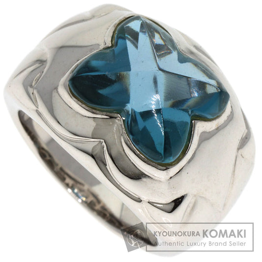 Blue Topaz Diamond Ring K18 White Gold 11.6g　Ladies