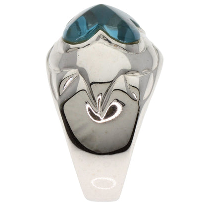 Blue Topaz Diamond Ring K18 White Gold 11.6g　Ladies