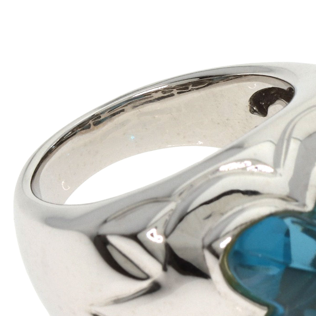 Blue Topaz Diamond Ring K18 White Gold 11.6g　Ladies