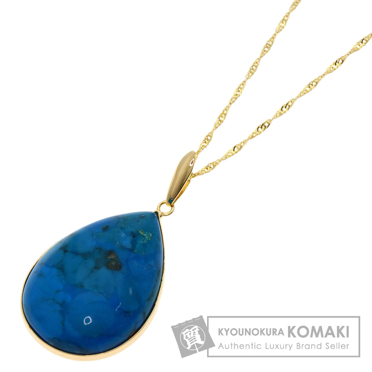 turquoise Necklace K18 Yellow Gold  5.5g�@Ladies
