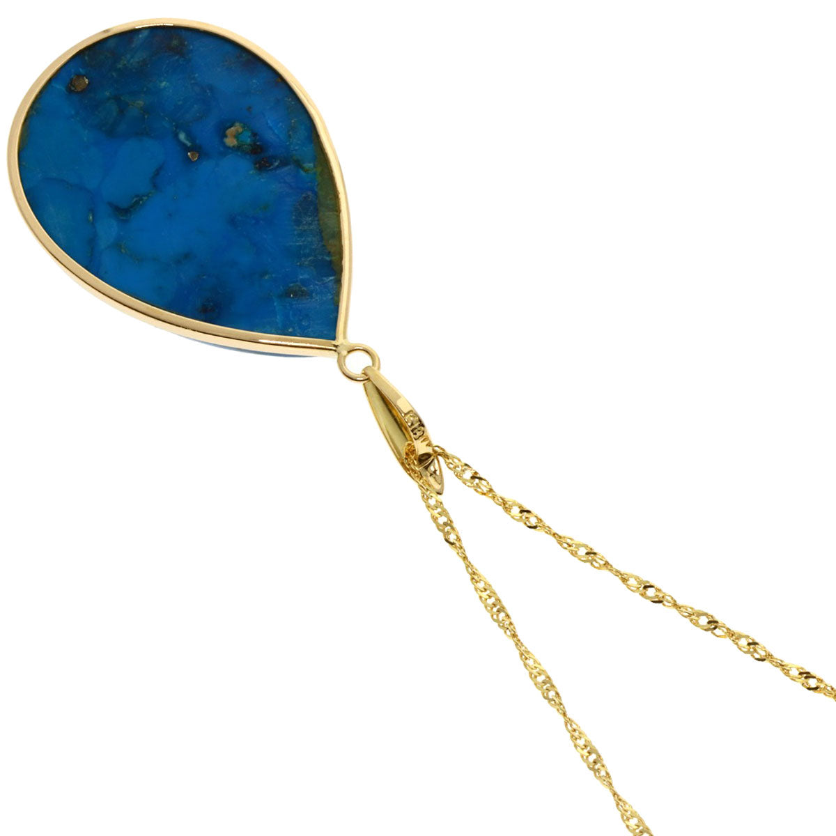 turquoise Necklace K18 Yellow Gold  5.5g�@Ladies