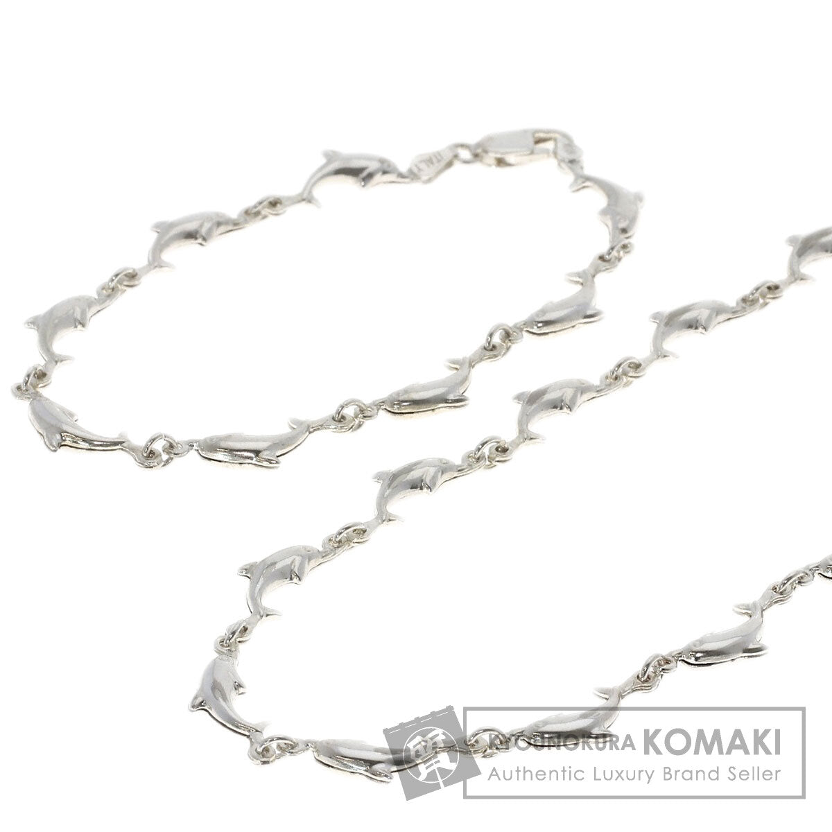 Dolphin motif necklace and bracelet set Necklace Silver g　Ladies