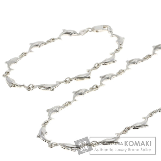 Dolphin motif necklace and bracelet set Necklace Silver g　Ladies