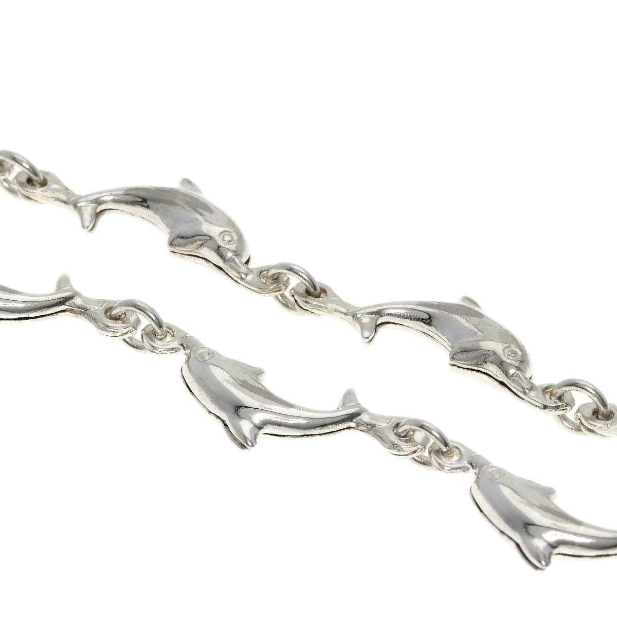 Dolphin motif necklace and bracelet set Necklace Silver g　Ladies
