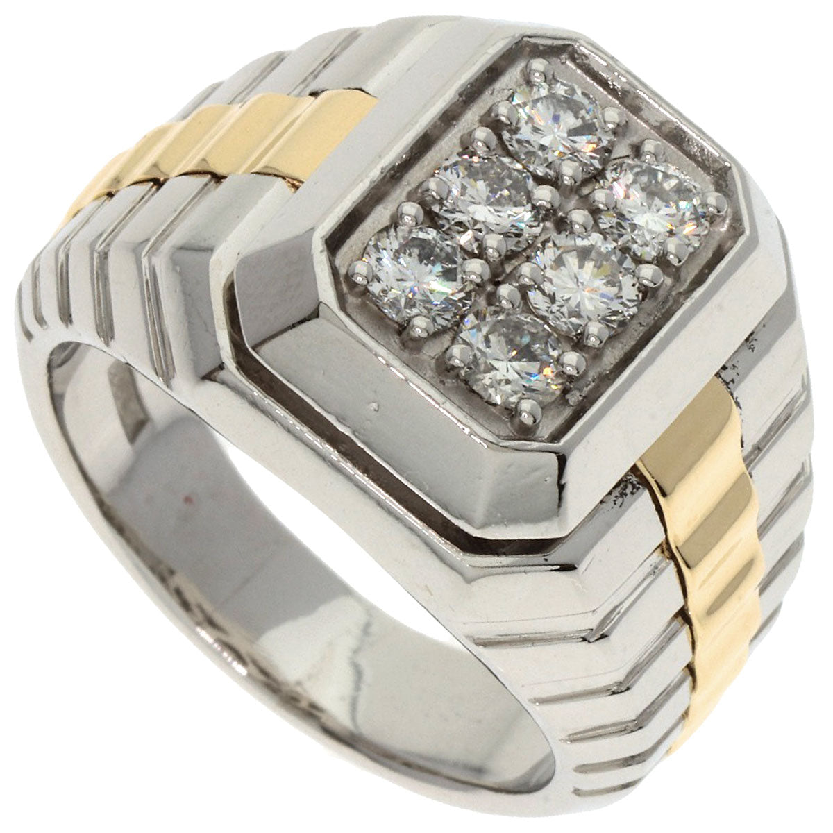 1.13ct Diamond Ring Platinum PT900 18K Yellow Gold 30.2g�@Ladies