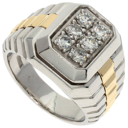 1.13ct Diamond Ring Platinum PT900 18K Yellow Gold 30.2g�@Ladies