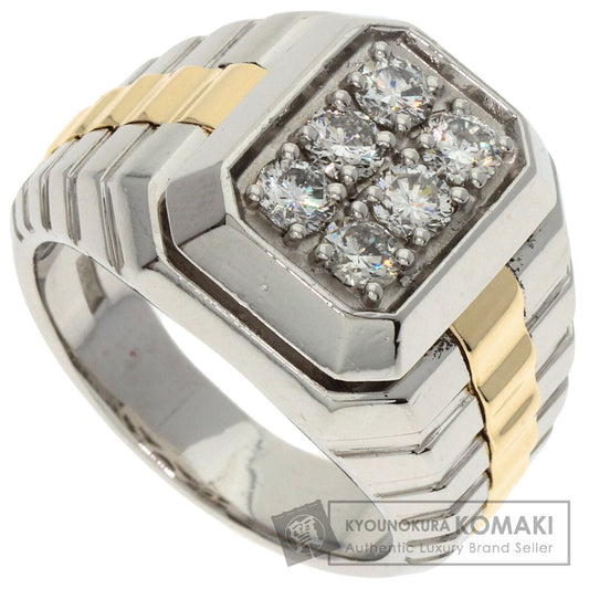 1.13ct Diamond Ring Platinum PT900 18K Yellow Gold 30.2g�@Ladies