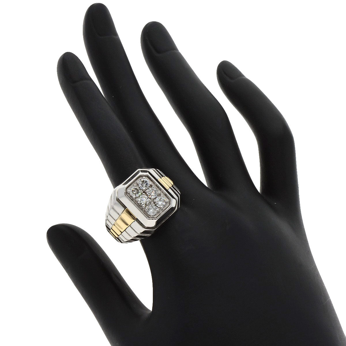 1.13ct Diamond Ring Platinum PT900 18K Yellow Gold 30.2g�@Ladies