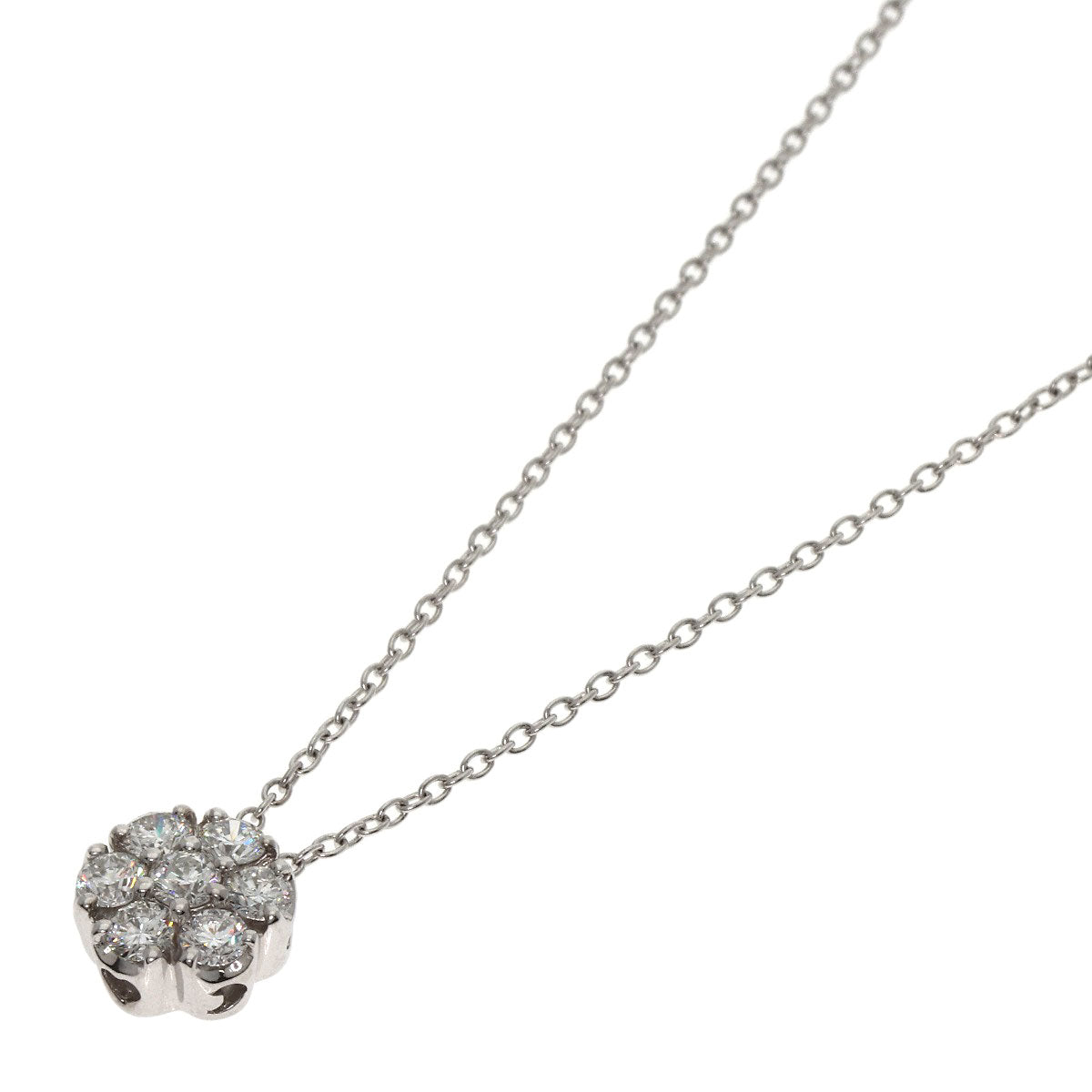 0.5ct Diamond Necklace K18 White Gold 2.8g　Ladies