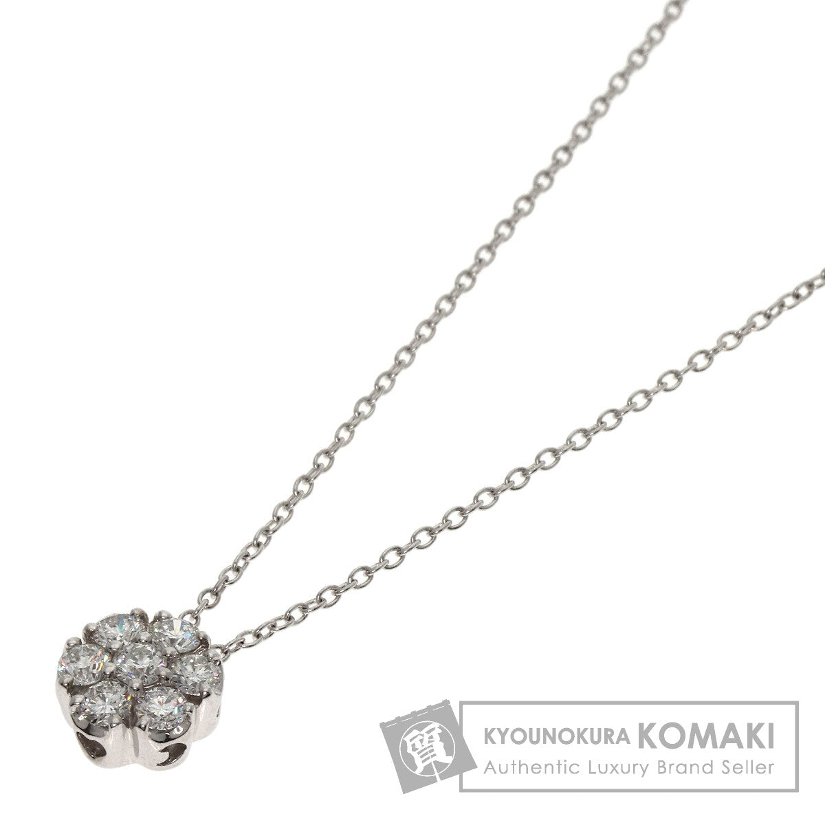 0.5ct Diamond Necklace K18 White Gold 2.8g　Ladies