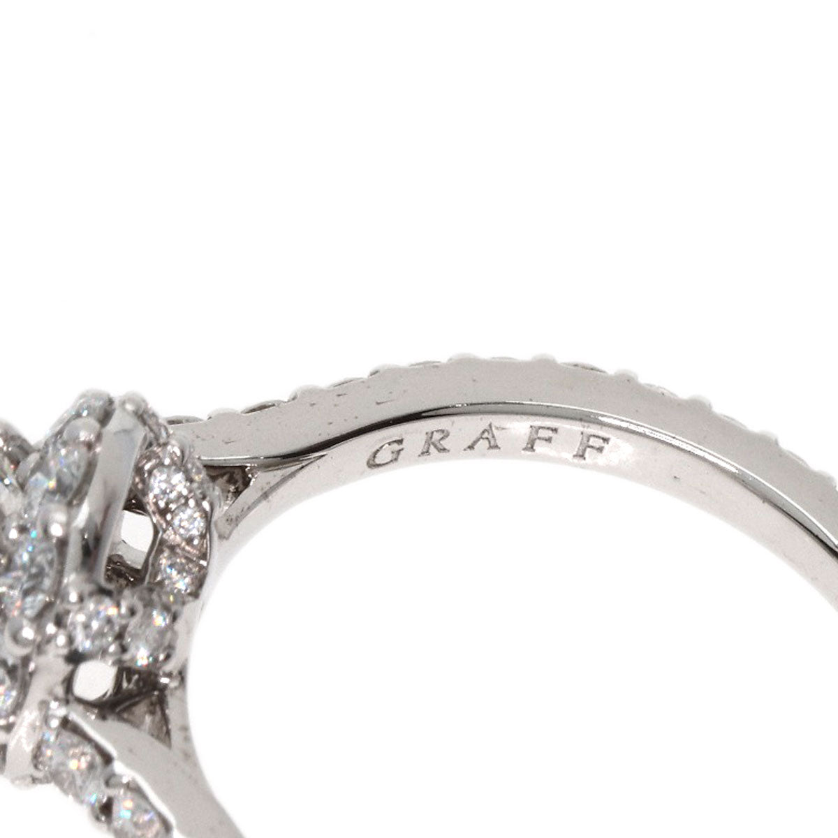 GRAFF Icon Round Diamond Engagement Ring VVS2 Ring K18 White Gold Ladies [Used]