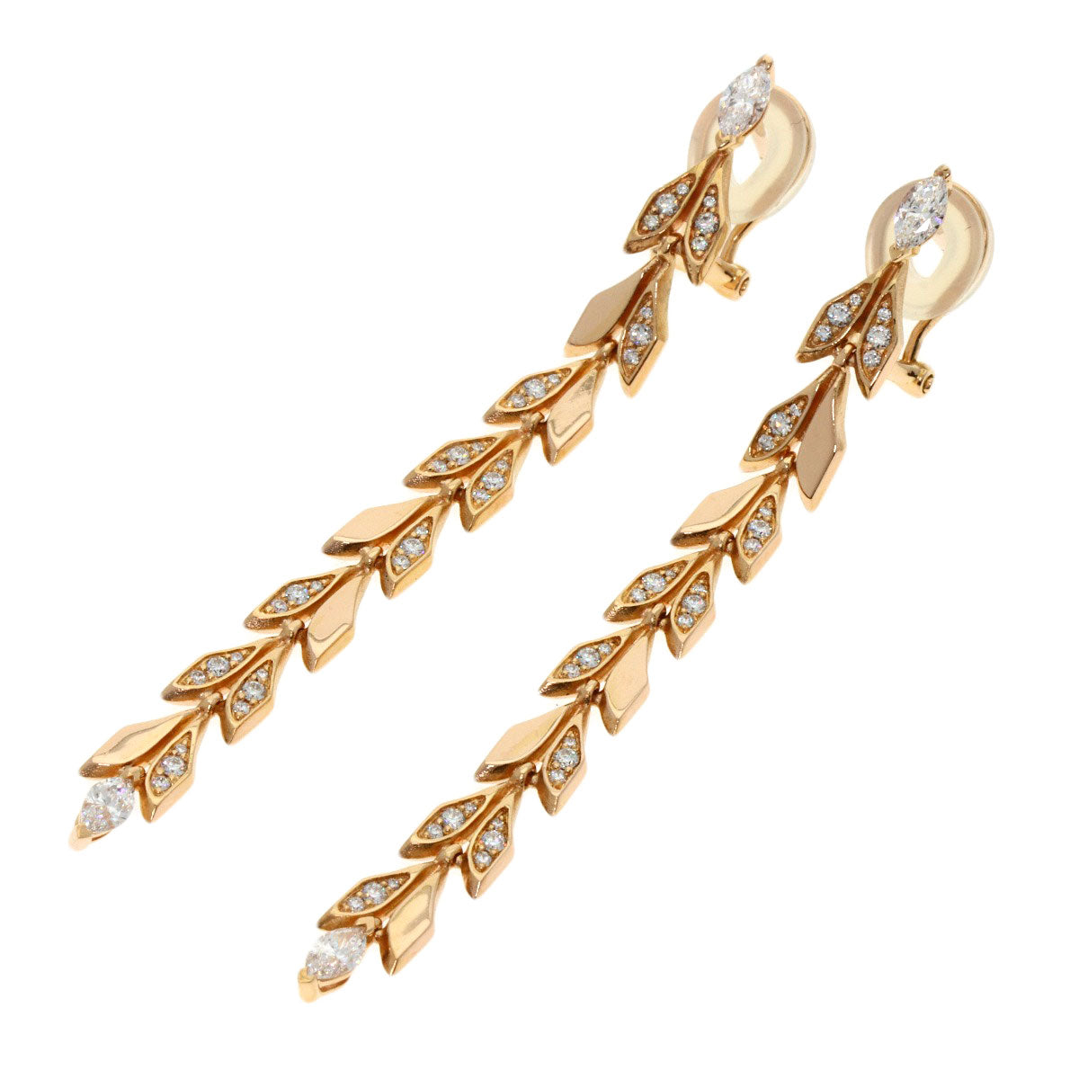 TIFFANY&Co. Victoria Vine Drop Diamond earring K18 Pink Gold Ladies [Used]