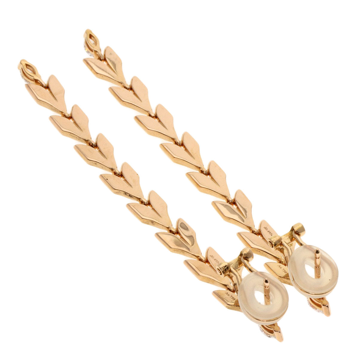 TIFFANY&Co. Victoria Vine Drop Diamond earring K18 Pink Gold Ladies [Used]
