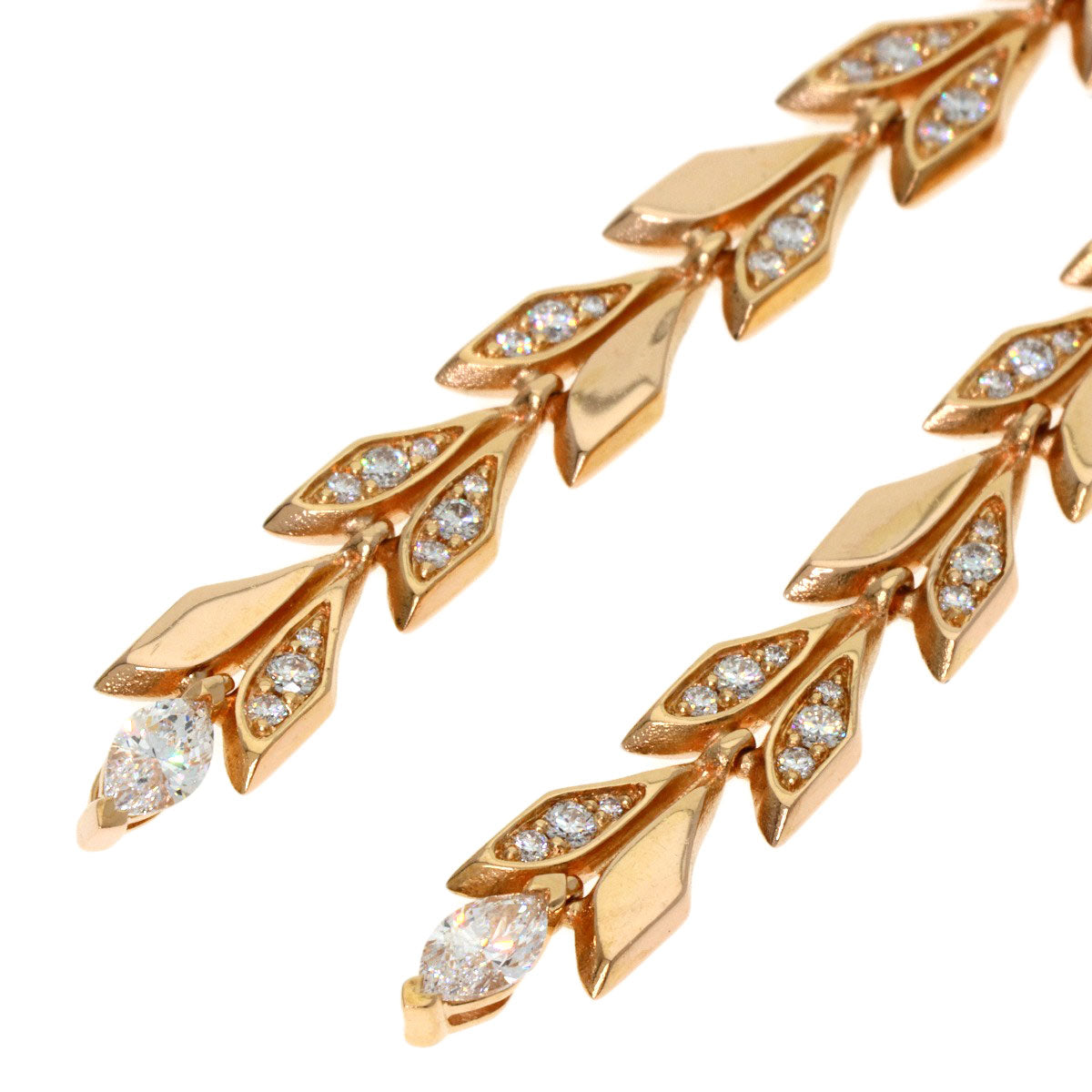 TIFFANY&Co. Victoria Vine Drop Diamond earring K18 Pink Gold Ladies [Used]