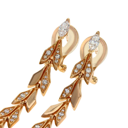 TIFFANY&Co. Victoria Vine Drop Diamond earring K18 Pink Gold Ladies [Used]
