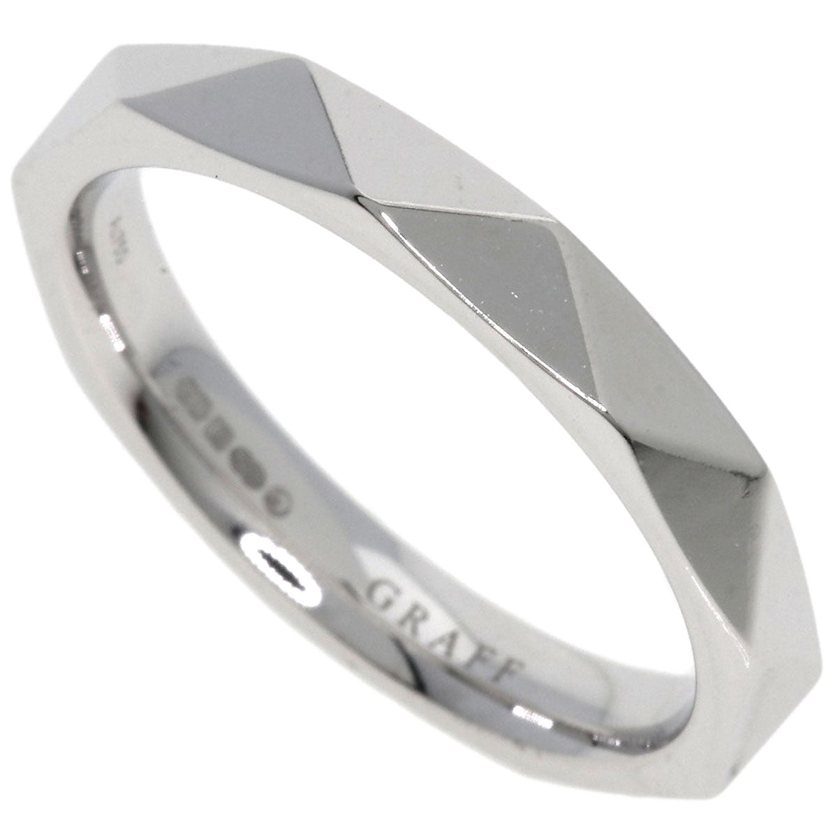 GRAFF Laurence Graff Signature Band Ring K18 White Gold Ladies [Used]