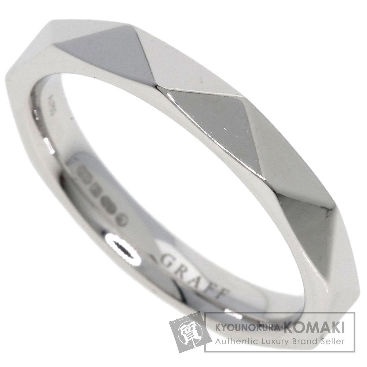 GRAFF Laurence Graff Signature Band Ring K18 White Gold Ladies [Used]
