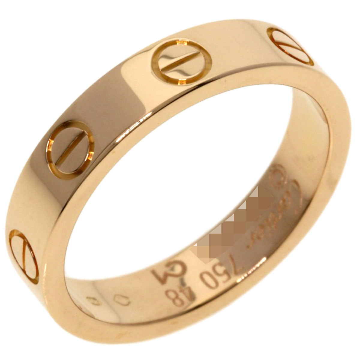 CARTIER Mini love ring # 48 Ring K18 Pink Gold Ladies [Used]