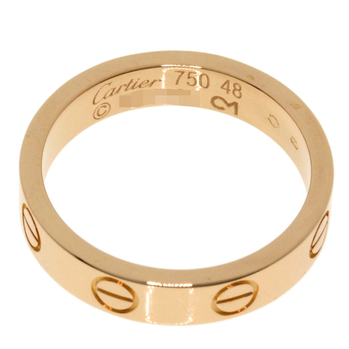 CARTIER Mini love ring # 48 Ring K18 Pink Gold Ladies [Used]
