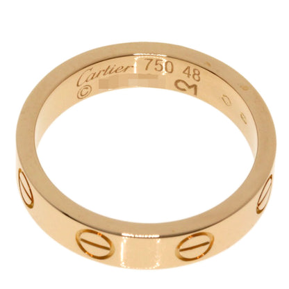 CARTIER Mini love ring # 48 Ring K18 Pink Gold Ladies [Used]