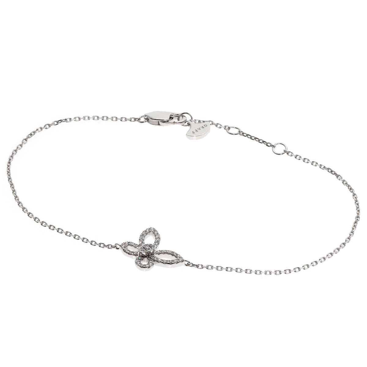 GRAFF Mini Butterfly Diamond Bracelet K18 White Gold Ladies [Used]