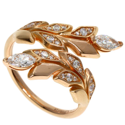 TIFFANY&Co. Victoria Vine Bypass Diamond Ring K18 Pink Gold Ladies [Used]