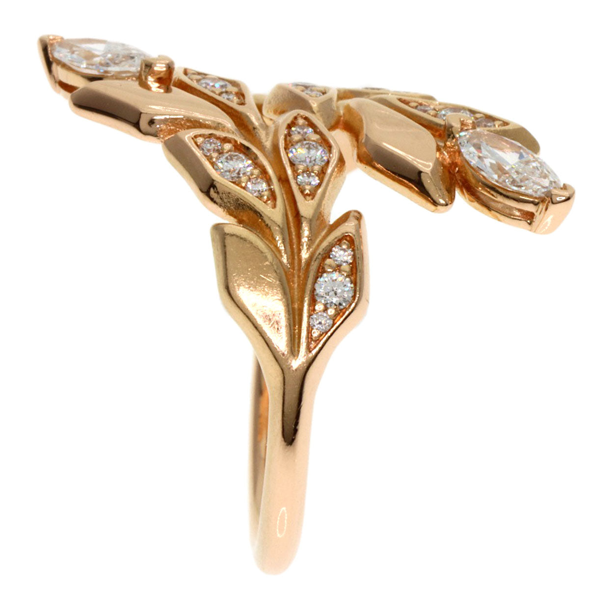 TIFFANY&Co. Victoria Vine Bypass Diamond Ring K18 Pink Gold Ladies [Used]