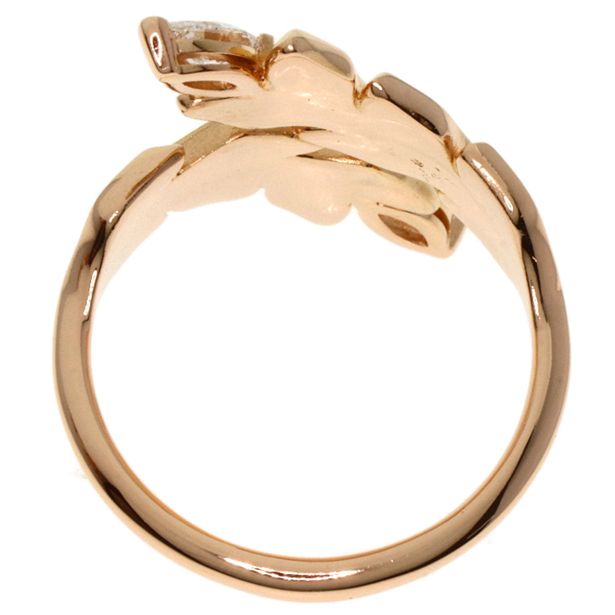 TIFFANY&Co. Victoria Vine Bypass Diamond Ring K18 Pink Gold Ladies [Used]