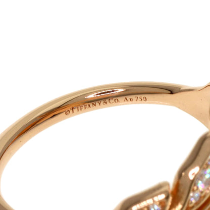 TIFFANY&Co. Victoria Vine Bypass Diamond Ring K18 Pink Gold Ladies [Used]