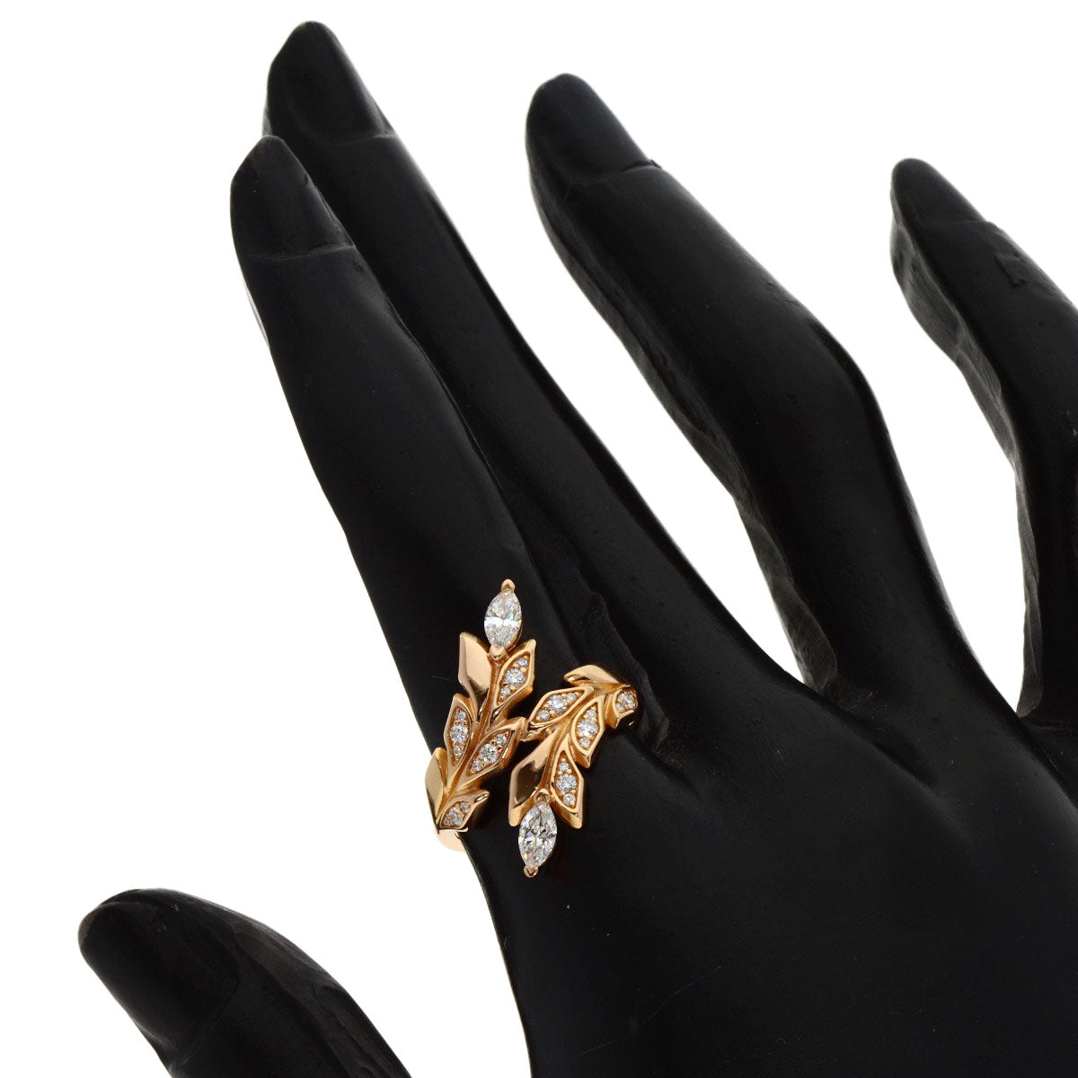TIFFANY&Co. Victoria Vine Bypass Diamond Ring K18 Pink Gold Ladies [Used]