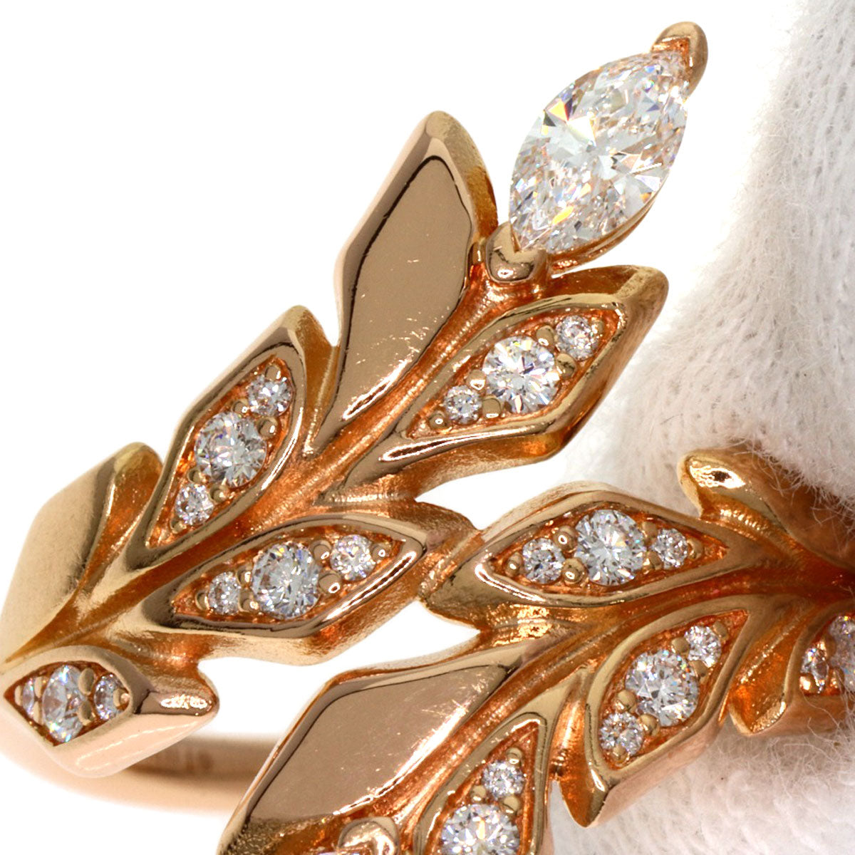 TIFFANY&Co. Victoria Vine Bypass Diamond Ring K18 Pink Gold Ladies [Used]