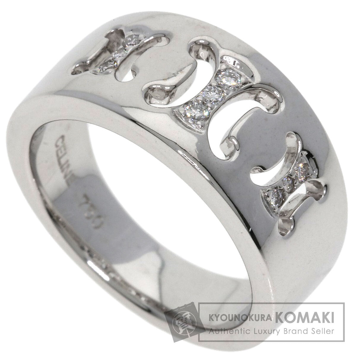CELINE Triomphe Diamond Ring K18 White Gold Ladies [Used]
