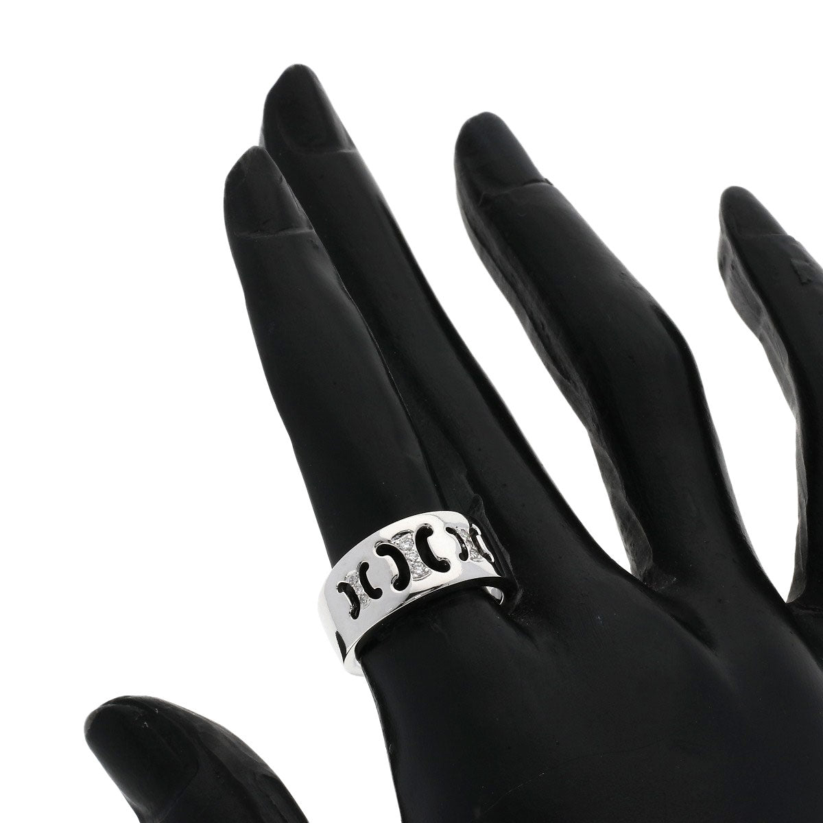 CELINE Triomphe Diamond Ring K18 White Gold Ladies [Used]