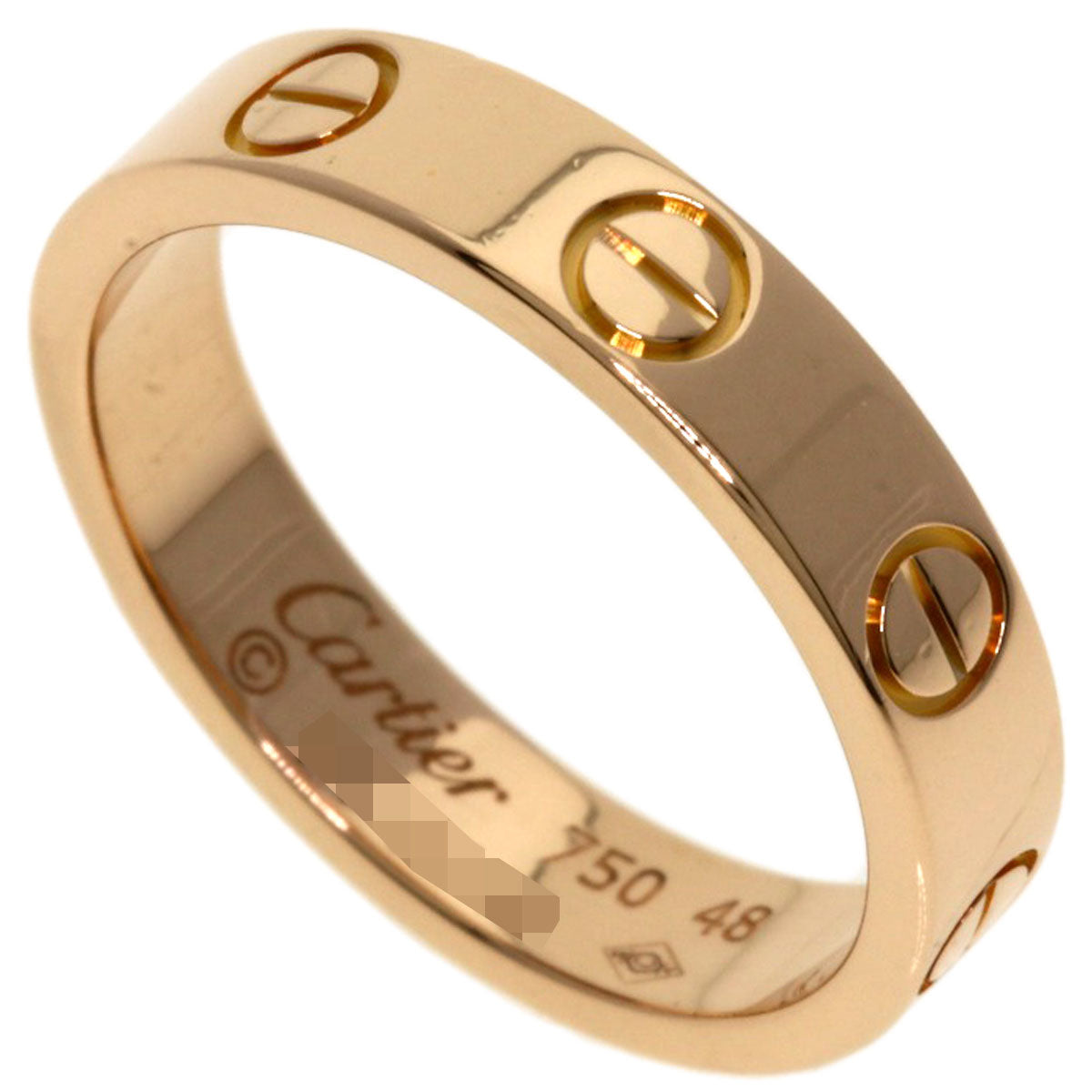 CARTIER Mini love ring # 48 Ring K18 Pink Gold Ladies [Used]