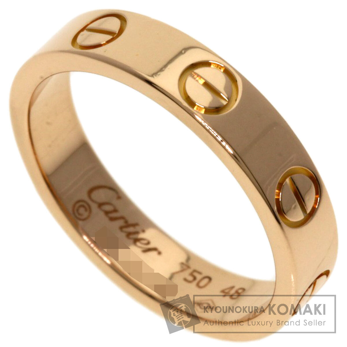 CARTIER Mini love ring # 48 Ring K18 Pink Gold Ladies [Used]