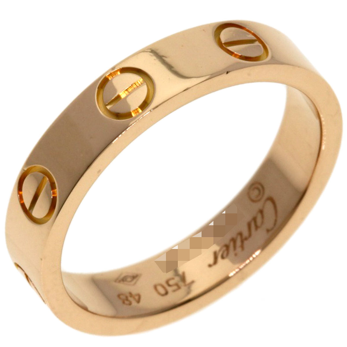 CARTIER Mini love ring # 48 Ring K18 Pink Gold Ladies [Used]