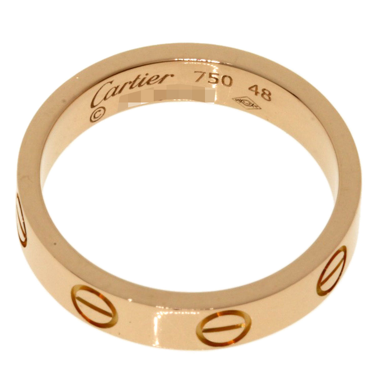 CARTIER Mini love ring # 48 Ring K18 Pink Gold Ladies [Used]