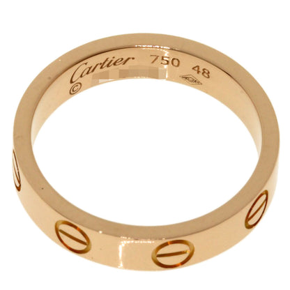 CARTIER Mini love ring # 48 Ring K18 Pink Gold Ladies [Used]