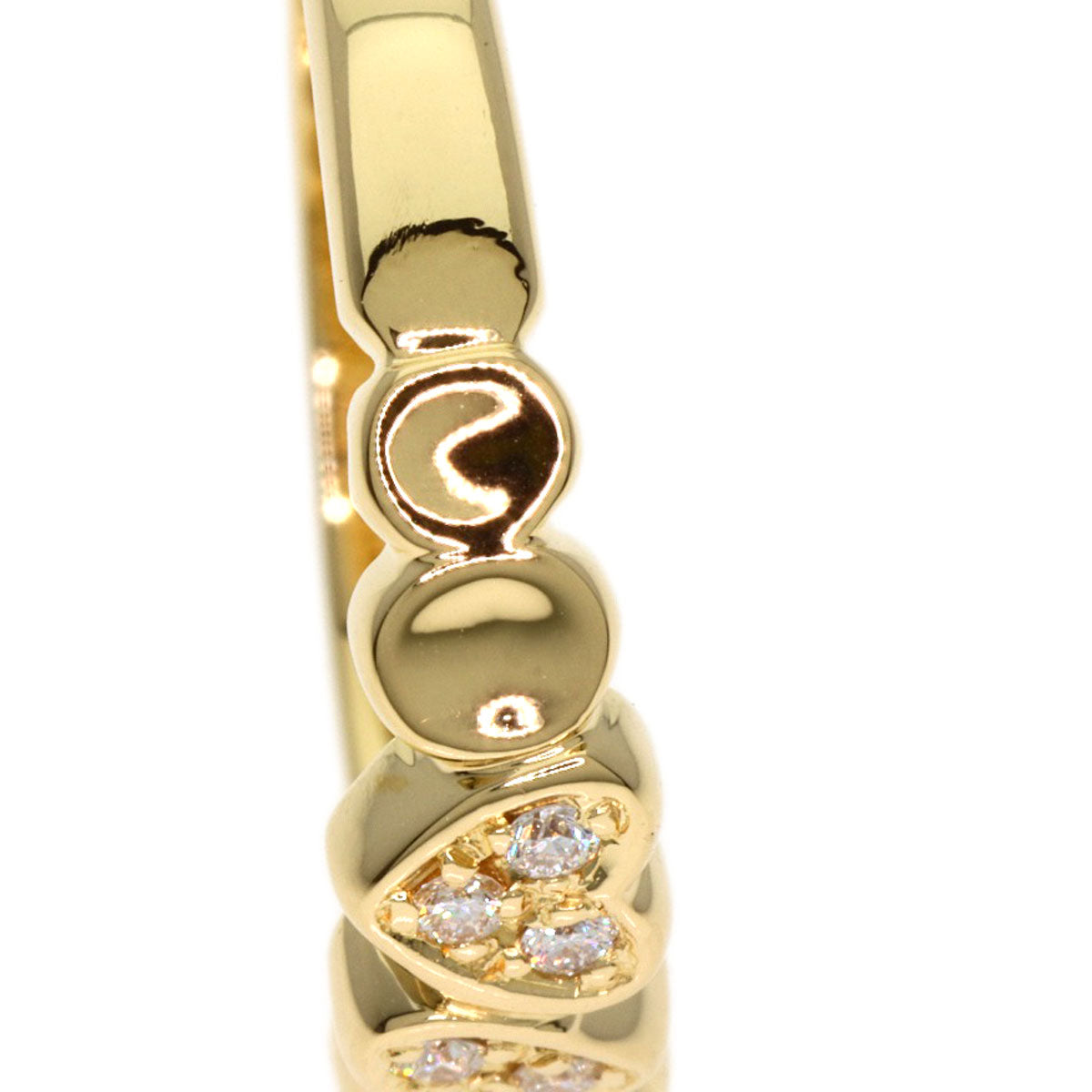 Dior Diamond heart motif Ring K18 Yellow Gold Ladies [Used]