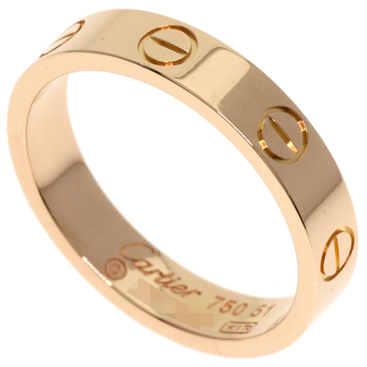 CARTIER mini love ring #51 Ring K18 Pink Gold Ladies [Used]