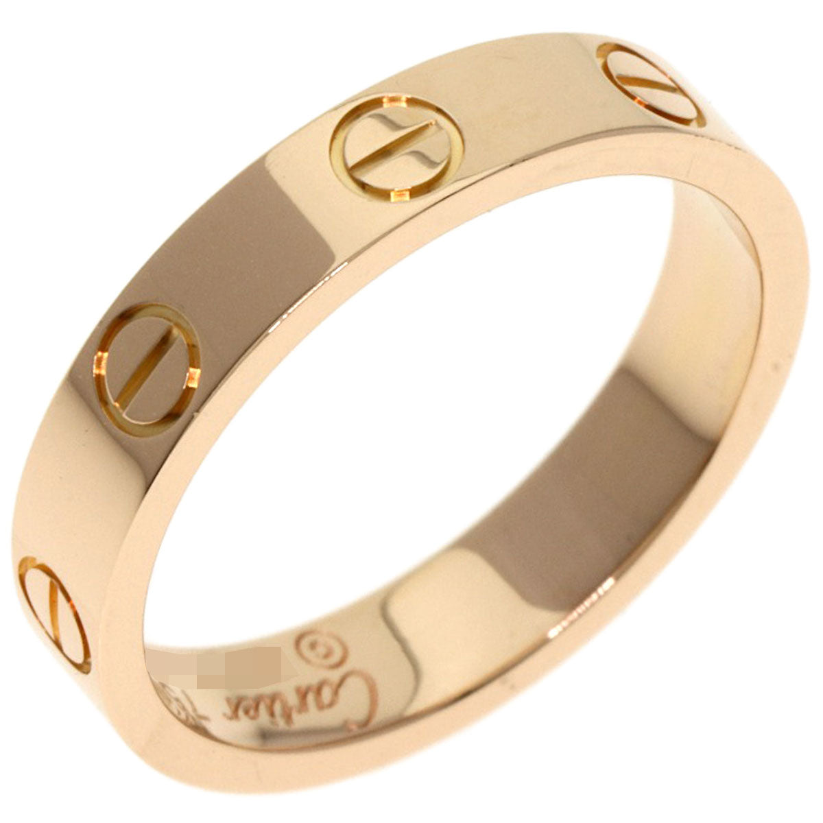 CARTIER mini love ring #51 Ring K18 Pink Gold Ladies [Used]