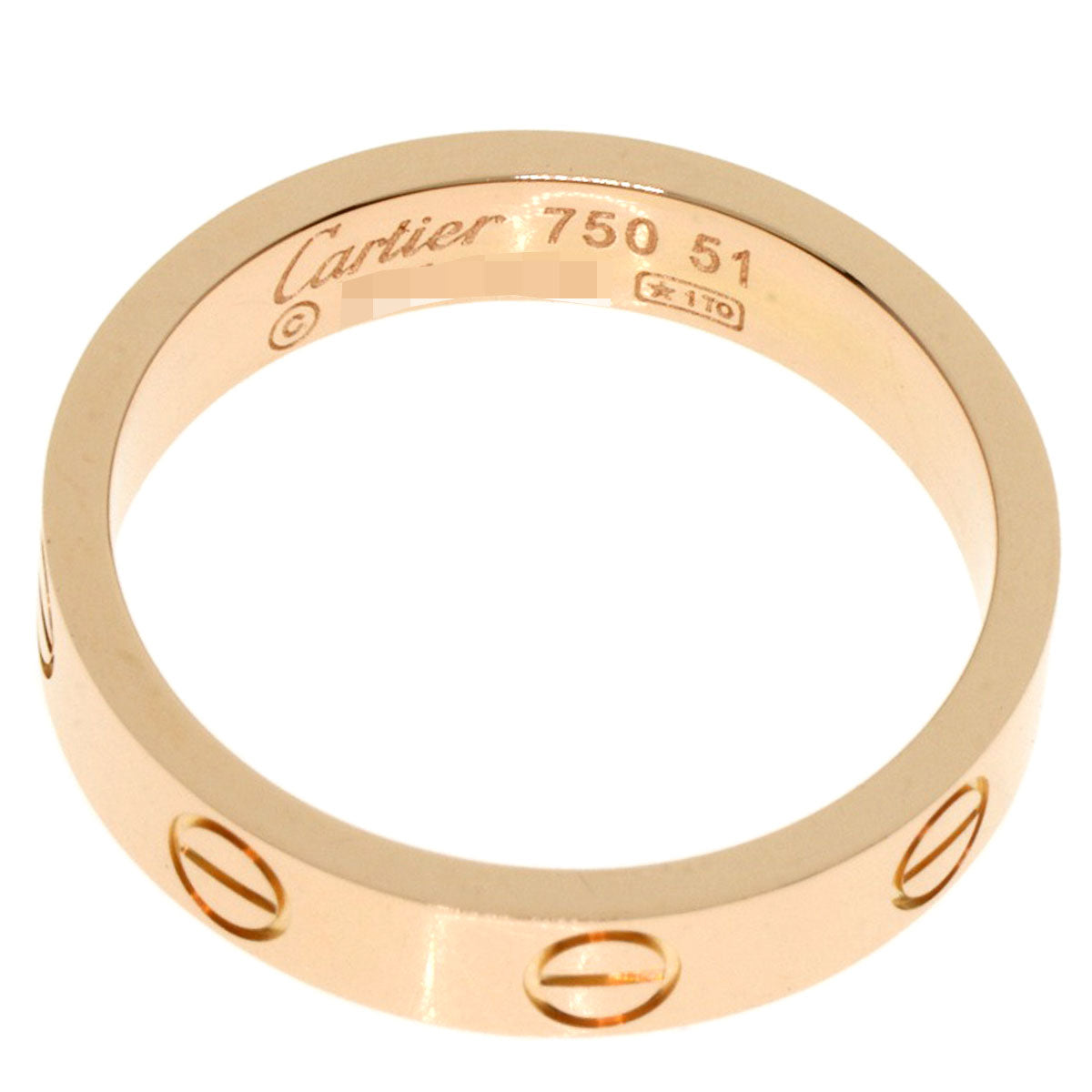 CARTIER mini love ring #51 Ring K18 Pink Gold Ladies [Used]