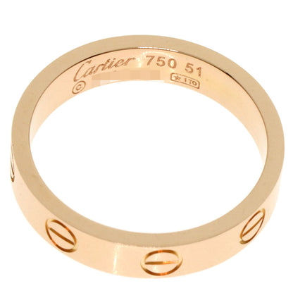 CARTIER mini love ring #51 Ring K18 Pink Gold Ladies [Used]